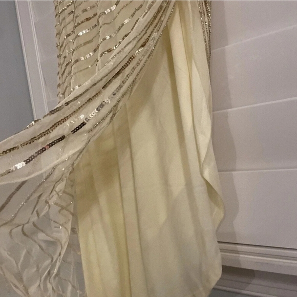 Mac Duggal Gold sequin High Low Dress - Picture 8 of 12